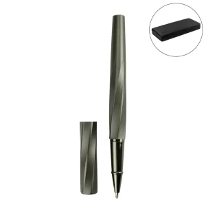 Rollerball Pens Swirl Design in Gunmetal Finish with PU Leather Box