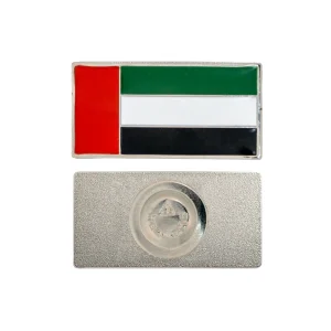 UAE Flag Metal Badges Rectangle with Magnet Attachment
